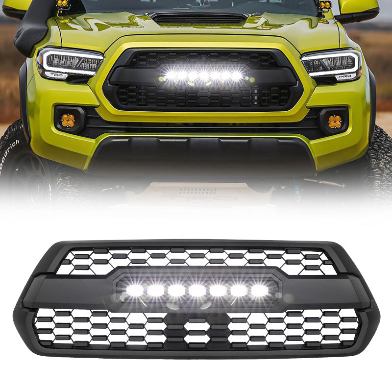 Roxmad Front Grill Replacement with LED Off-Road Lights for 2016-2023 Toyota Tacoma